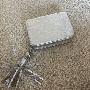 Kate Spade Silver Clutch with Tassel